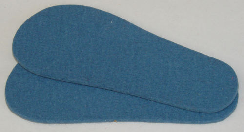 Blaue Einlegesohle aus Schurwolle